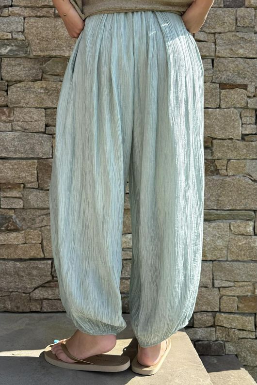 Cyril Crinkle Balloon Pant Sage